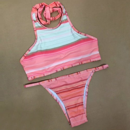 Sexy Women Stripe Bikini Set Swimwear Swimsuit Tie Halter Neck Two Piece Bathing Suit Beachwear
Sexy Women Stripe Bikini Set Swimwear Swimsuit Tie Halter Neck Two Piece Bathing Suit Beachwear