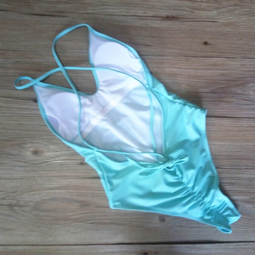 Women One Piece Swimsuit Spaghetti Strap Open Back Solid Padded Swimwear Monokini Bathing Suit Women One Piece Swimsuit Spaghetti Strap Open Back Solid Padded Swimwear Monokini Bathing Suit