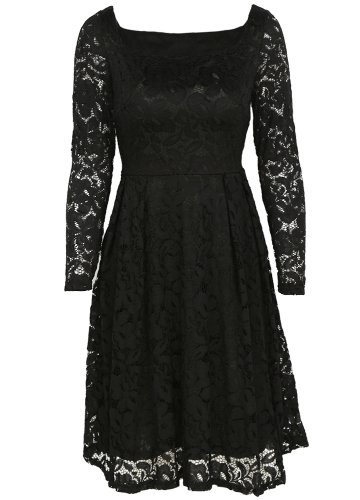 Women Floral Lace Dress Long Sleeves Slash Neck A-Line Side Zipper Plus Size Evening Wedding Party Dress
Women Floral Lace Dress Long Sleeves Slash Neck A-Line Side Zipper Plus Size Evening Wedding Party Dress