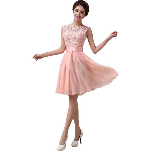 New Fashion Women Chiffon Lace Dress Sleeveless O Neck Solid Color Elegant Princess Party Dress
New Fashion Women Chiffon Lace Dress Sleeveless O Neck Solid Color Elegant Princess Party Dress