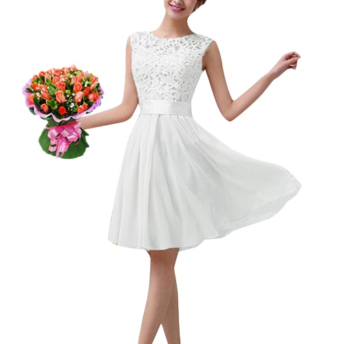 New Fashion Women Chiffon Lace Dress Sleeveless O Neck Solid Color Elegant Princess Party Dress
New Fashion Women Chiffon Lace Dress Sleeveless O Neck Solid Color Elegant Princess Party Dress