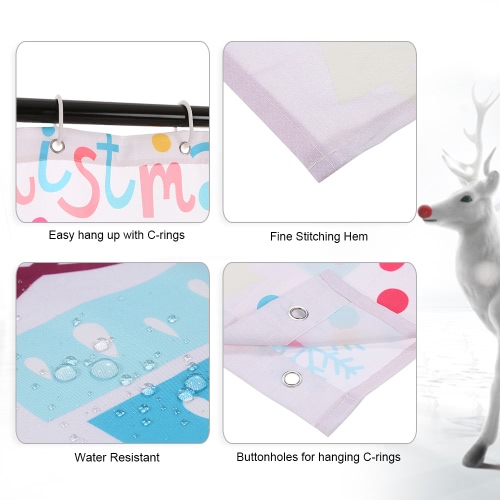 72 * 72'' Christmas Santa Bathroom Curtain Polyester Waterproof Mildewproof Shower Curtain with 12pcs Ring Hooks Christmas Decorations
72 * 72'' Christmas Santa Bathroom Curtain Polyester Waterproof Mildewproof Shower Curtain with 12pcs Ring Hooks Christmas Decorations