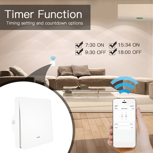 90-250V Wifi Smart Switch Wall Switch Voice Control Compatible with Alexa Google Assistant APP Remote Control Timer Countdown Function 
90-250V Wifi Smart Switch Wall Switch Voice Control Compatible with Alexa Google Assistant APP Remote Control Timer Countdown Function