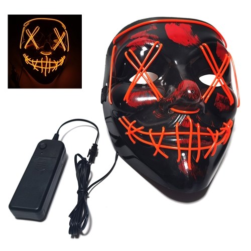 

Glow Mask Modes Adjustable EL Wire Light Up Skull Luminous Mask Costume Party for Halloween