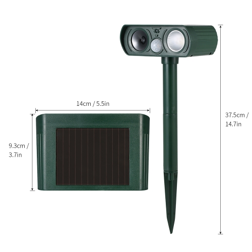 Solar Powered Ultrasonic Pest Repeller Motion Activated Outdoor Animal Repellent for Repelling Animals Cats Dogs Birds
Solar Powered Ultrasonic Pest Repeller Motion Activated Outdoor Animal Repellent for Repelling Animals Cats Dogs Birds