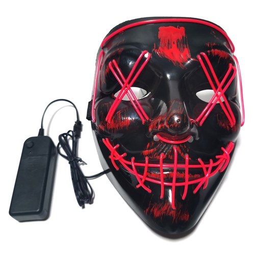 

Glow Mask Modes Adjustable EL Wire Light Up Skull Luminous Mask Costume Party for Halloween