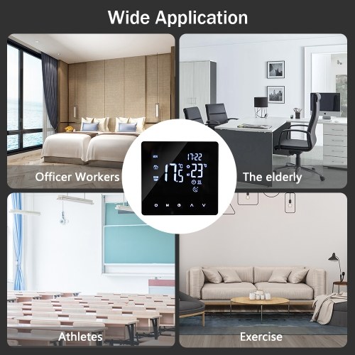 WiFi Smart Thermostat Temperature Controller for Electric Heating LCD Display Touch Screen Week Programmable App Control Underfloor Heating Thermostats for Home Office School Hotel
WiFi Smart Thermostat Temperature Controller for Electric Heating LCD Display Touch Screen Week Programmable App Control Underfloor Heating Thermostats for Home Office School Hotel