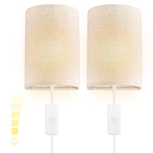 Plug in Wall Sconce 3 Color Temperature Wall Light Wall Lamp with Plug in Cord Dimmable Switch Bulb for Bedroom Living Room Hallway
Plug in Wall Sconce 3 Color Temperature Wall Light Wall Lamp with Plug in Cord Dimmable Switch Bulb for Bedroom Living Room Hallway