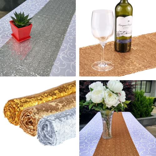30 * 275cm / 1 * 9ft Sparkly Glitz Sequin Table Runner for Festive Celebrations Event Wedding Party
30 * 275cm / 1 * 9ft Sparkly Glitz Sequin Table Runner for Festive Celebrations Event Wedding Party