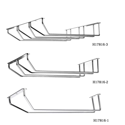 Good Quality Alloy Under Cabinet Stemware Holder Rack Solid Professional Red and White Wine Glass Rack