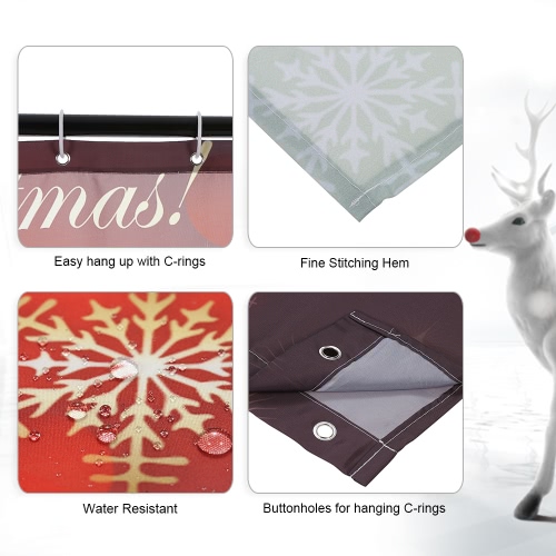 72 * 72'' Christmas Santa Bathroom Curtain Polyester Waterproof Mildewproof Shower Curtain with 12pcs Ring Hooks Christmas Decorations 72 * 72'' Christmas Santa Bathroom Curtain Polyester Waterproof Mildewproof Shower Curtain with 12pcs Ring Hooks Christmas Decorations