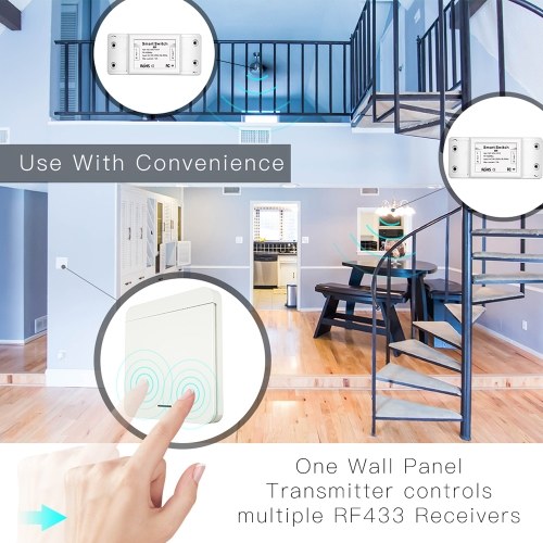 Wireless Light Switch Wall Switch 433Mhz Wireless Stick-on Battery Operated Switches for Lamps Household Appliances
Wireless Light Switch Wall Switch 433Mhz Wireless Stick-on Battery Operated Switches for Lamps Household Appliances
