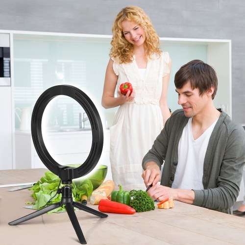 10.2 LED Ring Light 3200K-5500K Dimmable Desk Camera Lamp 3 Light Modes 10 Adjustable Brightness for Live Streaming Selfie Makeup YouTube Video Vlog Photography
10.2 LED Ring Light 3200K-5500K Dimmable Desk Camera Lamp 3 Light Modes 10 Adjustable Brightness for Live Streaming Selfie Makeup YouTube Video Vlog Photography