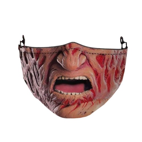 

H-alloween Scary Printing Pattern Protective Face Cover Universal Anti-Dust Windproof Washable Reusable Mouth Cover