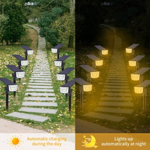 

2PCS LED Solar Spotlight Adjustable 2 In 1 Landscape Stake Lights Wall Light Waterproof Outdoor Lights for Wedding Party Yard Walkway Patio Decoration Lamp