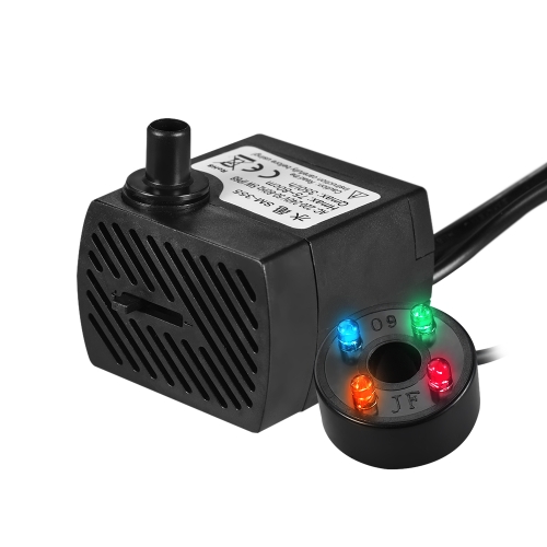 350L/H 5W Submersible Water Pump with 4 LED Light Ultra Quiet for Pond Aquarium Fish Tank Tabletop Fountain Hydroponics 4.9ft (1.5m) Power Cord
350L/H 5W Submersible Water Pump with 4 LED Light Ultra Quiet for Pond Aquarium Fish Tank Tabletop Fountain Hydroponics 4.9ft (1.5m) Power Cord