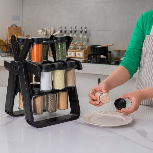 18PCS Jar Spice Rack 360°Rotating Ferris Wheel Spice Rack Seasoning Organizer Seasoning Rack Tower for Kitchen Countertop
18PCS Jar Spice Rack 360°Rotating Ferris Wheel Spice Rack Seasoning Organizer Seasoning Rack Tower for Kitchen Countertop