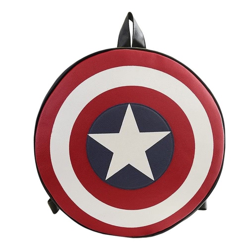 Fashion Capitan Star Round Shape PU Leather Backpack
