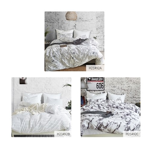 Soft Polyester Brushed Microfiber Duvet Set with Zipper Closure Marble Printed Pattern Duvet Cover + 2pcs Pillowcases--Single Size
Soft Polyester Brushed Microfiber Duvet Set with Zipper Closure Marble Printed Pattern Duvet Cover + 2pcs Pillowcases--Single Size