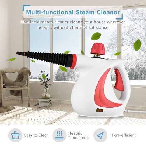 Handheld Steam Cleaner 1050W High Temperature Pressurized Steam Cleaning Machine with 9PCS Accessory Portable Multifunction Steamer for Kitchen Sofa Bathroom Car Window
Handheld Steam Cleaner 1050W High Temperature Pressurized Steam Cleaning Machine with 9PCS Accessory Portable Multifunction Steamer for Kitchen Sofa Bathroom Car Window