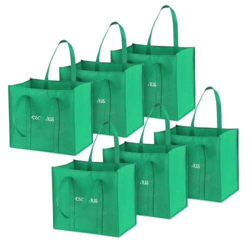 Esonmus 6pcs/set Multipurpose Reusable Non-Woven Large Grocery Tote Bags Foldable Shopping Bags Storage Handbags with Dual Reinforced Handles--Black
Esonmus 6pcs/set Multipurpose Reusable Non-Woven Large Grocery Tote Bags Foldable Shopping Bags Storage Handbags with Dual Reinforced Handles--Black
