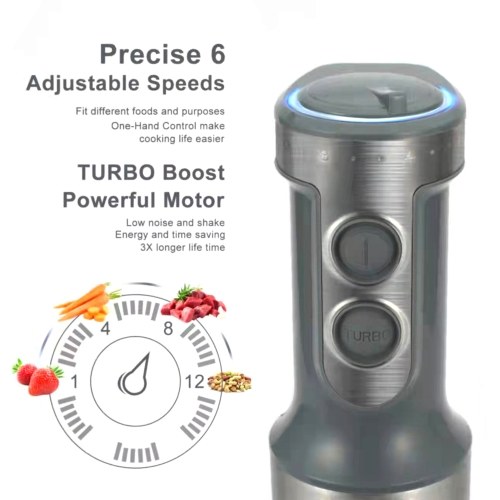 Multi-Functional 5-in-1 Hand Blender Stick Blender Milk Frother Egg Whisk with Adjustable Speeds 500ml Food Grinder/ 600ml Container
Multi-Functional 5-in-1 Hand Blender Stick Blender Milk Frother Egg Whisk with Adjustable Speeds 500ml Food Grinder/ 600ml Container