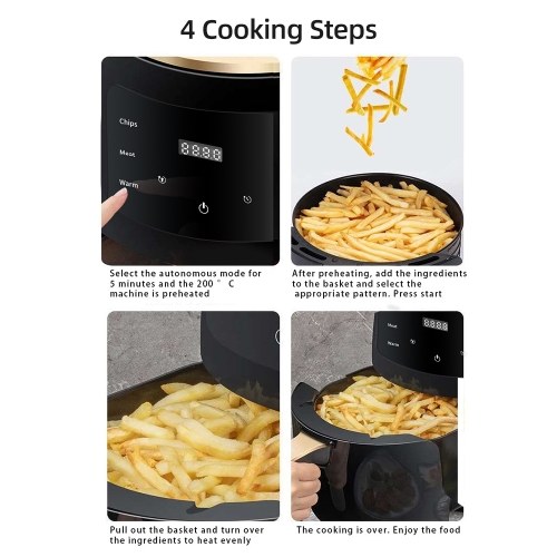 Air Fryer Home Multifunctional Smart with Touch Screen 6L Large Capacity 1200W High Power Electric Oven Can Be Scheduled
Air Fryer Home Multifunctional Smart with Touch Screen 6L Large Capacity 1200W High Power Electric Oven Can Be Scheduled