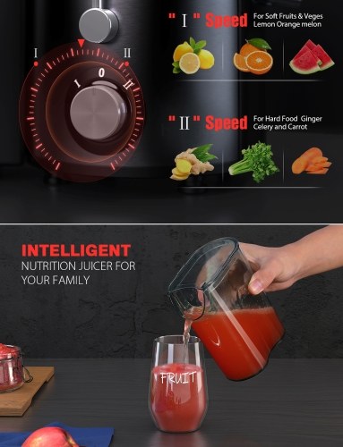 homgeek Juicer Easy C-lean Juice Extractor Press Centrifugal Juicing Machine Wide 3'' Feed Chute for Whole Fruit Vegetable Anti-drip BPA-Free Dual Speed and Overheat Overload Protection S-ilver
homgeek Juicer Easy C-lean Juice Extractor Press Centrifugal Juicing Machine Wide 3'' Feed Chute for Whole Fruit Vegetable Anti-drip BPA-Free Dual Speed and Overheat Overload Protection S-ilver