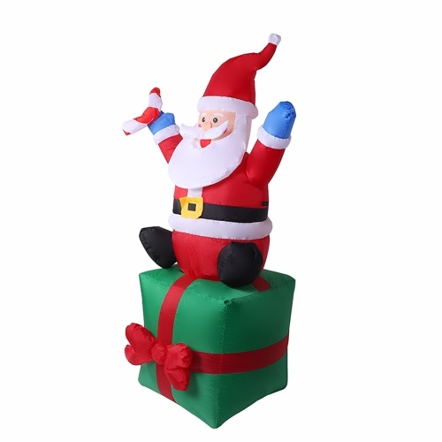 

6 Feet Christmas Inflatable Santa Claus Carry Gift Giant Lighted Inflatable Christmas Decoration Xmas Holiday Blow Up Party Display with Fan Blower Ground Stake Ropes Water Bag