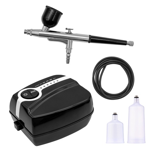 Multi-functional Airbrush Kit with Compressor Handheld Air Brush Set Dual-Action 5-level Adjustable Pressure Max.25PSI with 3pcs Paint Cups for Painting Craft Model Coloring Nail Art Makeup Cake Decorating
Multi-functional Airbrush Kit with Compressor Handheld Air Brush Set Dual-Action 5-level Adjustable Pressure Max.25PSI with 3pcs Paint Cups for Painting Craft Model Coloring Nail Art Makeup Cake Decorating