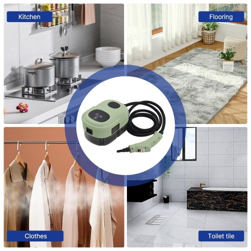 Pressurized Handheld Multi-surface Steam Cleaner with 8pcs Accessories Smart Touch Screen 6 Levels Adjustable Deep Cleaning Steamer with Portable Handle for Clothes Car Glass Window Kitchen
Pressurized Handheld Multi-surface Steam Cleaner with 8pcs Accessories Smart Touch Screen 6 Levels Adjustable Deep Cleaning Steamer with Portable Handle for Clothes Car Glass Window Kitchen