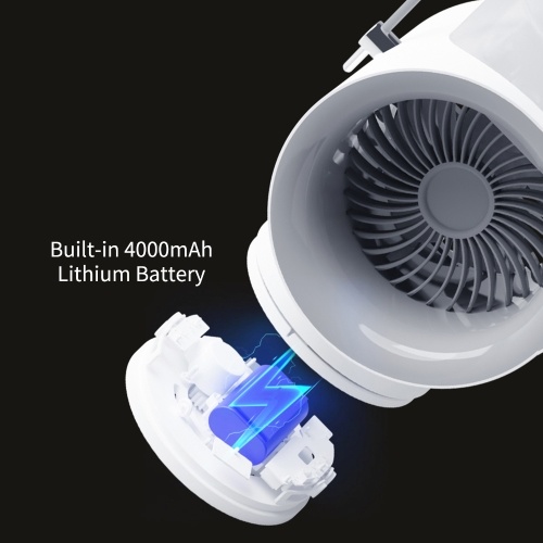 

Personal Air Cooler 350mL Mini Space Cooler with Dual Misting Aromatherapy 3 Wind Speeds Night Ligth 4000mAh Desktop Air Conditioning Fan for Home Room Office