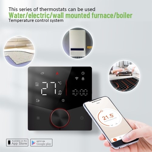 Smart Tuya WiFi термостат Еженедельно программируемый цифровой термостат с умной ручкой, совместимый с Tmall Genie Amazon Google Home (нагрев воды)
Smart Tuya WiFi термостат Еженедельно программируемый цифровой термостат с умной ручкой, совместимый с Tmall Genie Amazon Google Home (нагрев воды)