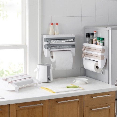 Multifunctional Commodity Shelf Storage Box for Kitchen Cutter of Cling Film Wall Mounted Multi-layer Rack Multifunctional Commodity Shelf Storage Box for Kitchen Cutter of Cling Film Wall Mounted Multi-layer Rack