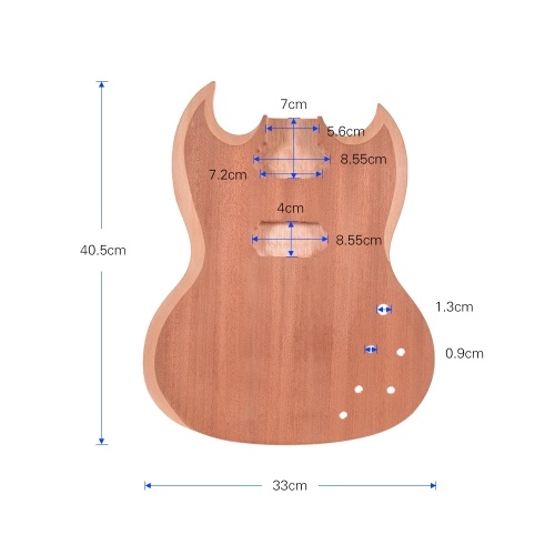 Muslady SG-T1 Unfinished Guitar Body Mahogany Wood Blank Guitar Barrel for SG Style Electric Guitars DIY Parts
Muslady SG-T1 Unfinished Guitar Body Mahogany Wood Blank Guitar Barrel for SG Style Electric Guitars DIY Parts