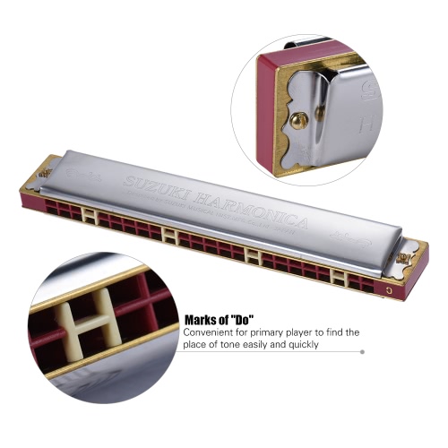 Suzuki Study-24 24 Holes Harmonica Tremolo Key of C with Cleaning Cloth Box Musical Instrument for Beginner Student
Suzuki Study-24 24 Holes Harmonica Tremolo Key of C with Cleaning Cloth Box Musical Instrument for Beginner Student