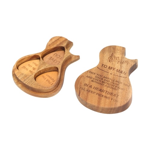 Wooden Guitar Pick Box Holder Guitar Shape 3 Compartments Paddles Wood Container with 3pcs Olivewood Picks
Wooden Guitar Pick Box Holder Guitar Shape 3 Compartments Paddles Wood Container with 3pcs Olivewood Picks