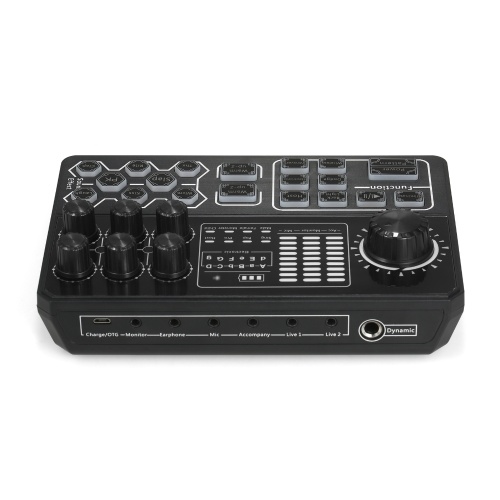 Live Sound Card External Voice Changer Audio Mixer BT Sound Mixer Board with Multiple Sound Effects for Smartphone Computer Live Streaming Broadcast Recording Gaming
Live Sound Card External Voice Changer Audio Mixer BT Sound Mixer Board with Multiple Sound Effects for Smartphone Computer Live Streaming Broadcast Recording Gaming