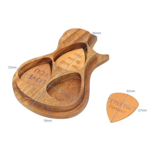 Wooden Guitar Pick Box Holder Guitar Shape 3 Compartments Paddles Wood Container with 3pcs Olivewood Picks
Wooden Guitar Pick Box Holder Guitar Shape 3 Compartments Paddles Wood Container with 3pcs Olivewood Picks