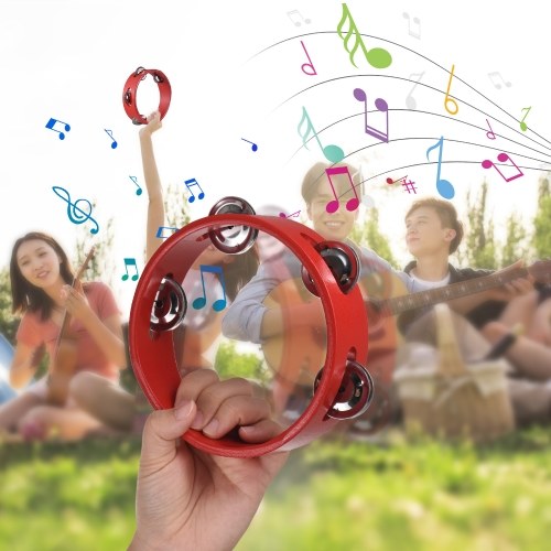 6-inch Tambourine for Adults Pleasant Jingle Sound Red Hand Cranked Bell Rings Wooden Metal Bell Sound Percussion Instruments Home School Party Supplies Single Row Wooden Tambourine
6-inch Tambourine for Adults Pleasant Jingle Sound Red Hand Cranked Bell Rings Wooden Metal Bell Sound Percussion Instruments Home School Party Supplies Single Row Wooden Tambourine