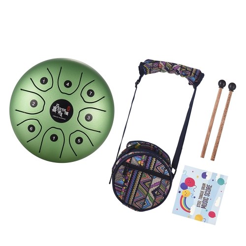 5.5 Inch Mini 8-Tone Steel Tongue Drum C Key Percussion Instrument Hand Pan Drum with Drum Mallets Carry Bag
5.5 Inch Mini 8-Tone Steel Tongue Drum C Key Percussion Instrument Hand Pan Drum with Drum Mallets Carry Bag