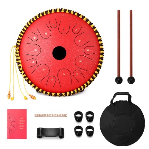 14 inch 14-Tone Carbon Steel Tongue Drum Hand Pan Drums with Drumsticks Percussion Musical Instruments
14 inch 14-Tone Carbon Steel Tongue Drum Hand Pan Drums with Drumsticks Percussion Musical Instruments