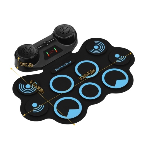Portable Electronic Hand Roll Drum Pad Set Roll-up Sensitive Drum with Headphone Speaker Jack Built-in Speaker Recording
Portable Electronic Hand Roll Drum Pad Set Roll-up Sensitive Drum with Headphone Speaker Jack Built-in Speaker Recording