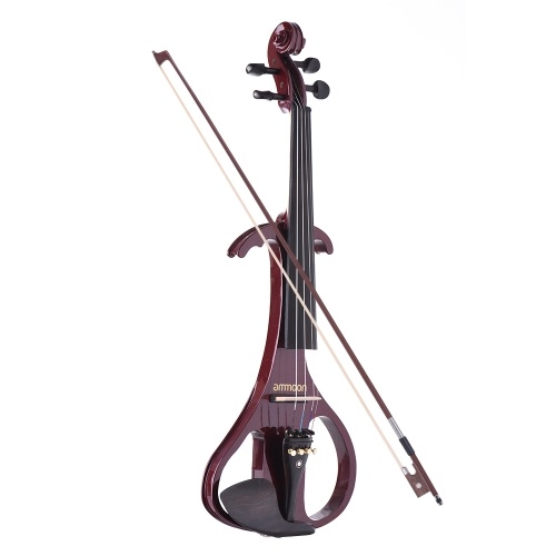 ammoon VE-209 Full Size 4/4 Solid Wood Silent Electric Violin Fiddle Maple Body Ebony Fingerboard Pegs Chin Rest Tailpiece with Bow Hard Case Tuner Headphone Rosin Audio Cable Extra Strings Black ammoon VE-209 Full Size 4/4 Solid Wood Silent Electric Violin Fiddle Maple Body Ebony Fingerboard Pegs Chin Rest Tailpiece with Bow Hard Case Tuner Headphone Rosin Audio Cable Extra Strings Black