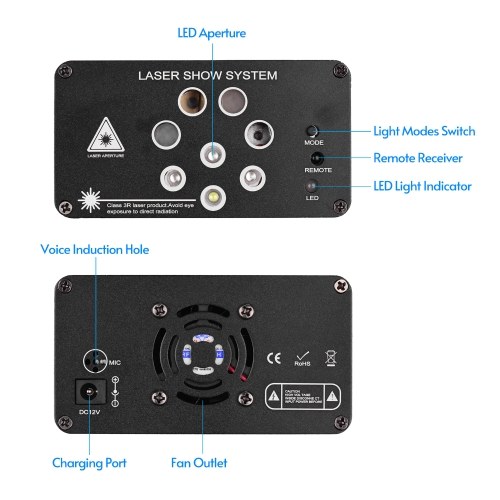 ammoon IGB-T813 Aurora Strobe Stage Light 128 Combinations 8 Holes RGBW Sound Activated
ammoon IGB-T813 Aurora Strobe Stage Light 128 Combinations 8 Holes RGBW Sound Activated