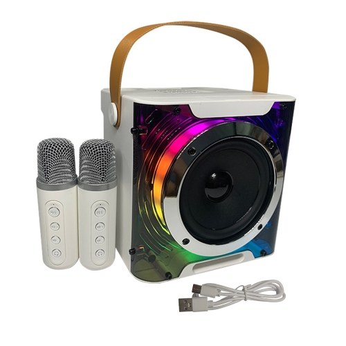 Karaoke Machine with 2 Wireless Microphones - Portable KTV Set with RGB Light Effects
Karaoke Machine with 2 Wireless Microphones - Portable KTV Set with RGB Light Effects