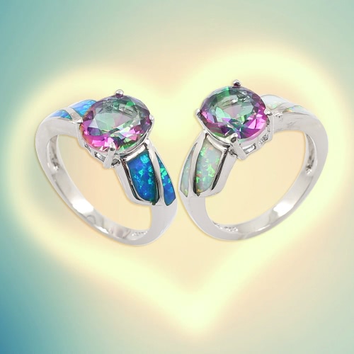 Fashion Shining CZ Diamond Simulated Opal 925 Sterling Silver Ring Women Girl Wedding Engagement Jewelry Accessory
Fashion Shining CZ Diamond Simulated Opal 925 Sterling Silver Ring Women Girl Wedding Engagement Jewelry Accessory