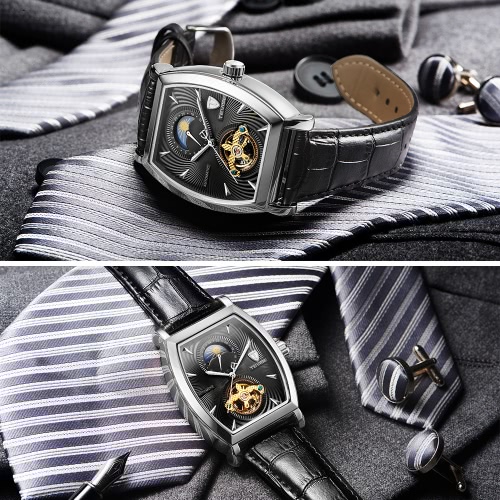 TEVISE Luxury Water-Proof Automatic Mechanical Men Watch Moon Phase Genuine Leather Self-Winding Man Casual Wristwatch + Box
TEVISE Luxury Water-Proof Automatic Mechanical Men Watch Moon Phase Genuine Leather Self-Winding Man Casual Wristwatch + Box