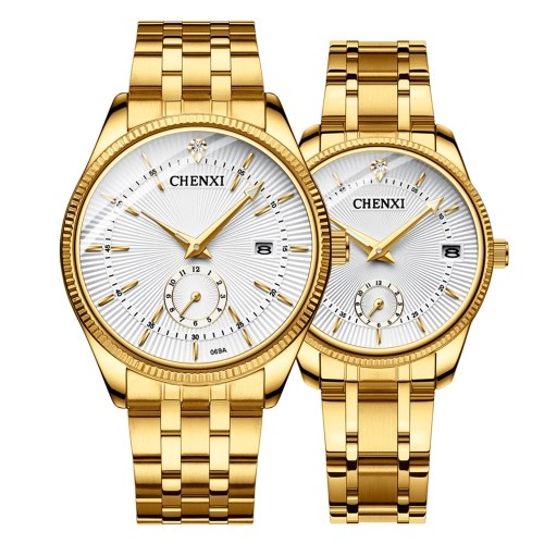 Couple Watches CHENXI Quartz Watch Fashion Wrist Watch with Stainless Steel Band Luminous Pointer 3ATM Waterproof for Daily & Business Lovers Set
Couple Watches CHENXI Quartz Watch Fashion Wrist Watch with Stainless Steel Band Luminous Pointer 3ATM Waterproof for Daily & Business Lovers Set