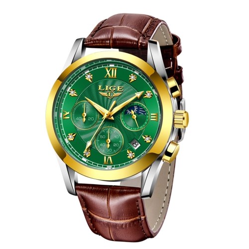 LIGE Men Quartz Watch Exquisite Male Wristwatch with Time & Calendar Display Chronograph Luminous Pointer 30M Waterproof Business Watches Comfortable Strap Male Fashion Wristband
LIGE Men Quartz Watch Exquisite Male Wristwatch with Time & Calendar Display Chronograph Luminous Pointer 30M Waterproof Business Watches Comfortable Strap Male Fashion Wristband
